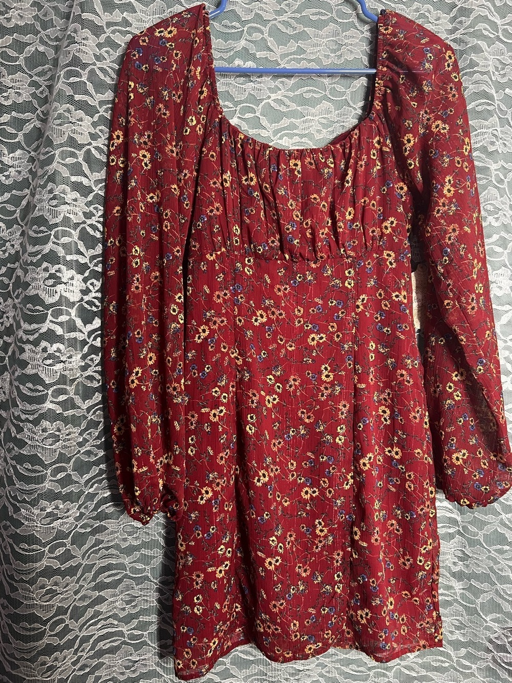 Altar’d State Floral Mini Dress Size Small Cottagecore Y2K Babydoll Dress - Picture 2 of 7